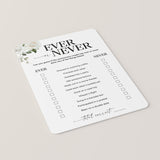Printable Ever or Never Game for Anniversary Party