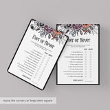 Halloween Bachelorette Party Game Ever or Never Printable