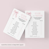 Baby's First Birthday Party Game Ever or Never Printable Pink Bow