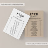 Wedding Anniversary Party Game Ever or Never Printable