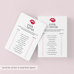 Adult Ladies Night Game Ever or Never Printable