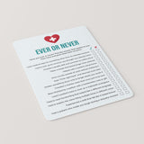 Nurse Party Game Never Have I Ever Printable