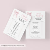 Teen Girl Birthday Party Game Ever or Never Printable