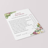 Wine Themed Party Wine Fact or Fiction Game with Answers Printable