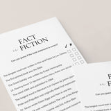 Book Club Game Fact or Fiction with Answers Printable