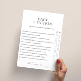 Book Club Game Fact or Fiction with Answers Printable