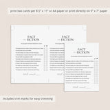 Book Club Game Fact or Fiction with Answers Printable