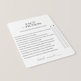 Book Club Game Fact or Fiction with Answers Printable