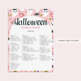 Pink Halloween Games Bundle for Girls Printable