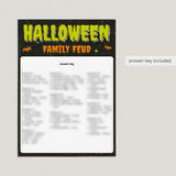 Halloween Feud Printable Questions and Answers