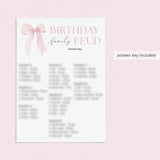 Bow Birthday Party Games Printable