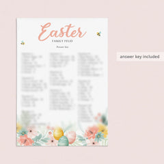 Easter Family Feud Questions and Answers Printable