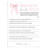 Birthday Family Feud Game Printable Coquette Birthday Game by LittleSizzle