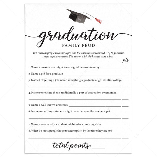 Family Feud Graduation Edition Printable by LittleSizzle