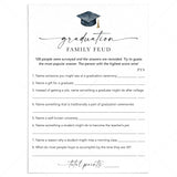 Graduation Feud Game Printable Family Feud for Grad Party by LittleSizzle