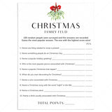 Fun Christmas Family Feud Questions and Answers Printable by LittleSizzle