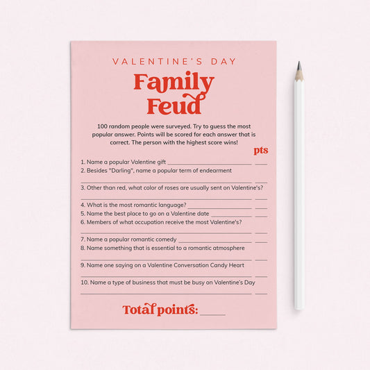 Printable Valentine's Day Family Feud Game with Answers by LittleSizzle
