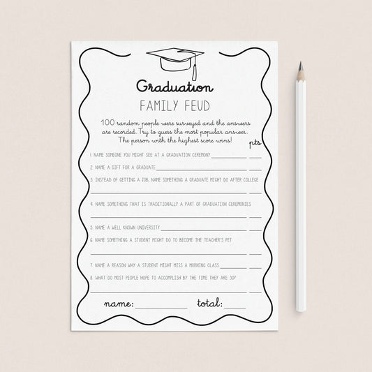 Graduation Family Feud Game Printable Wavy Border by LittleSizzle