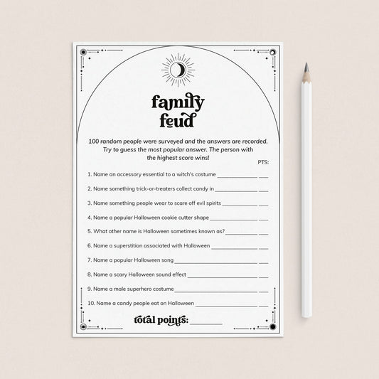 Family Feud Halloween Party Game Printable | Answers Included by LittleSizzle