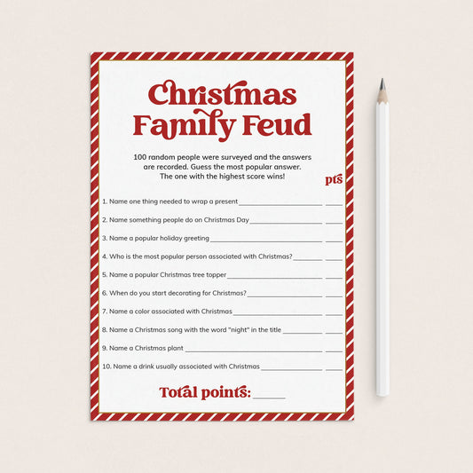 Christmas Family Feud Printable by LittleSizzle
