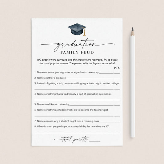 Graduation Feud Game Printable Family Feud for Grad Party by LittleSizzle