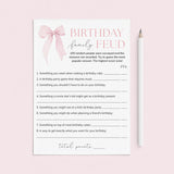 Birthday Family Feud Game Printable Coquette Birthday Game by LittleSizzle