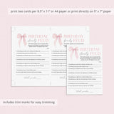 Birthday Family Feud Game Printable Coquette Birthday Game