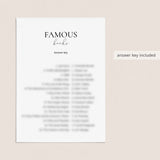 Famous Books Match Up Game with Answers Printable