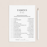 Famous Book Match Up Game with Answers Printable by LittleSizzle