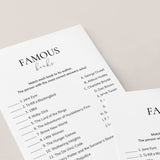 Famous Books Match Up Game with Answers Printable