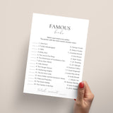 Famous Books Match Up Game with Answers Printable