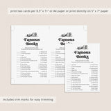 Printable Book Club Game Famous Books