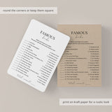 Famous Books Match Up Game with Answers Printable