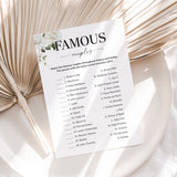 Match The Famous Couples Game with Answers Printable