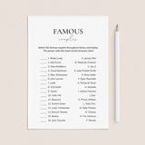 Famous Couples Match Game with Answers Printable by LittleSizzle