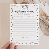 My Favorite Memory Graduation Party Game Printable Wavy Border