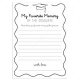 My Favorite Memory Graduation Party Game Printable Wavy Border by LittleSizzle
