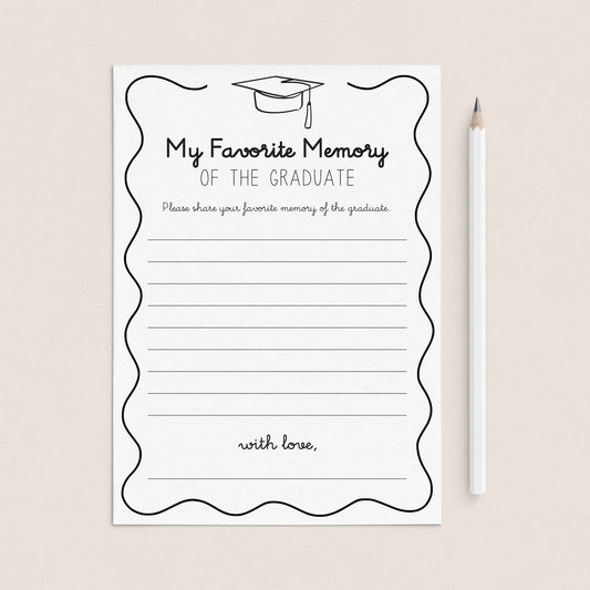 My Favorite Memory Graduation Party Game Printable Wavy Border by LittleSizzle