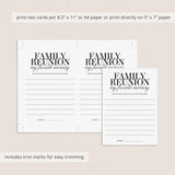 Family Reunion Icebreaker My Favorite Memory Cards Printable