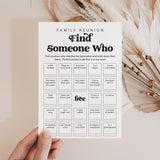 Family Reunion Bingo Game Find Someone Who Printable