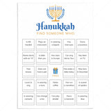 Printable Hanukkah Find The Guest Icebreaker Bingo by LittleSizzle