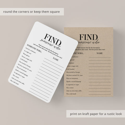 Office Party Icebreaker Game Find Someone Who Printable – LittleSizzle