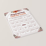 Thanksgiving Icebreaker Find The Guest Bingo Printable