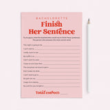 Pink and Red Bachelorette Party Game Finish Her Sentence Printable by LittleSizzle