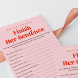 Pink and Red Bachelorette Party Game Finish Her Sentence Printable