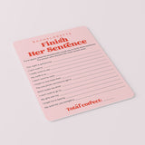 Pink and Red Bachelorette Party Game Finish Her Sentence Printable