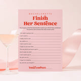 Pink and Red Bachelorette Party Game Finish Her Sentence Printable
