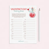 Finish My Phrase Valentine's Day Game for Groups Printable by LittleSizzle
