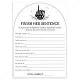 Finish The Bachelorette's Sentence Game Printable Bride or Die Theme by LittleSizzle