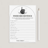 Finish The Bachelorette's Sentence Game Printable Bride or Die Theme by LittleSizzle